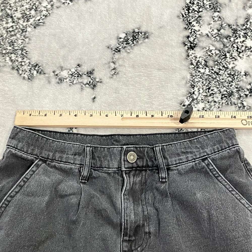 ASOS Design Womens Black Denim Shorts Size 32 High Rise Rolled Cuff Casual